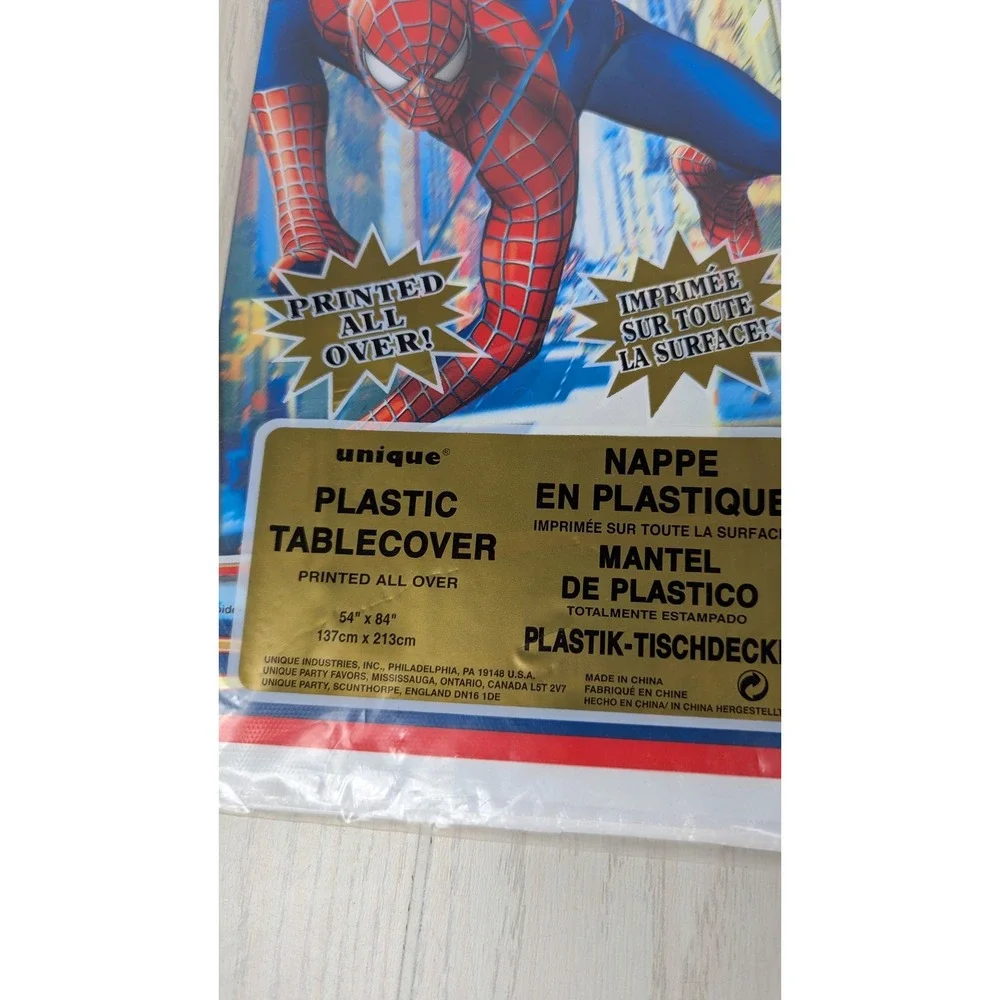 Spider-Man 2 Party Supplies Set 2004 Vintage dessert plates tablecloth bags cups